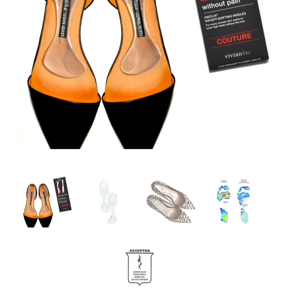 Lady Couture Ariana Blk Mesh Heels & Vivian Lou Couture Weight Shifting Inserts - Picture 5 of 7